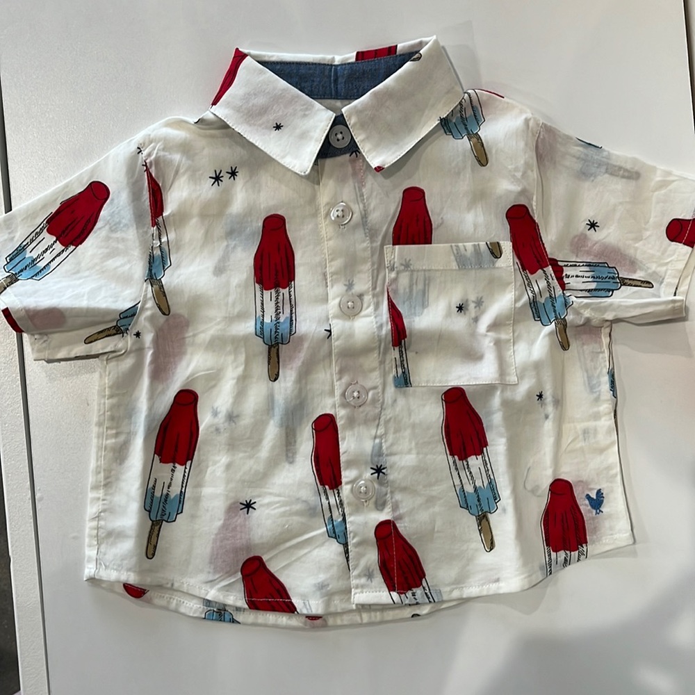 Pink Chicken button up shirt
